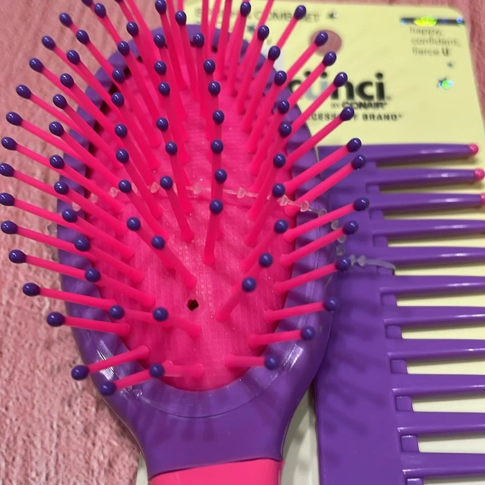 Scunci Kids Brush and Comb Set - Pink and Purple